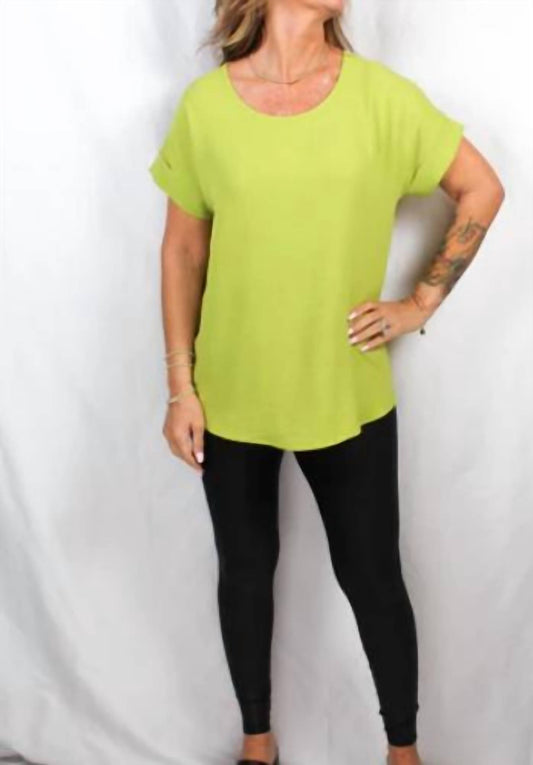 Cuffed Sleeves Short Sleeve Top