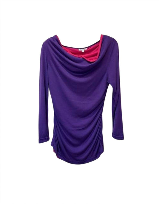 Women Knit Scrunch Cowl-Neck Blouse