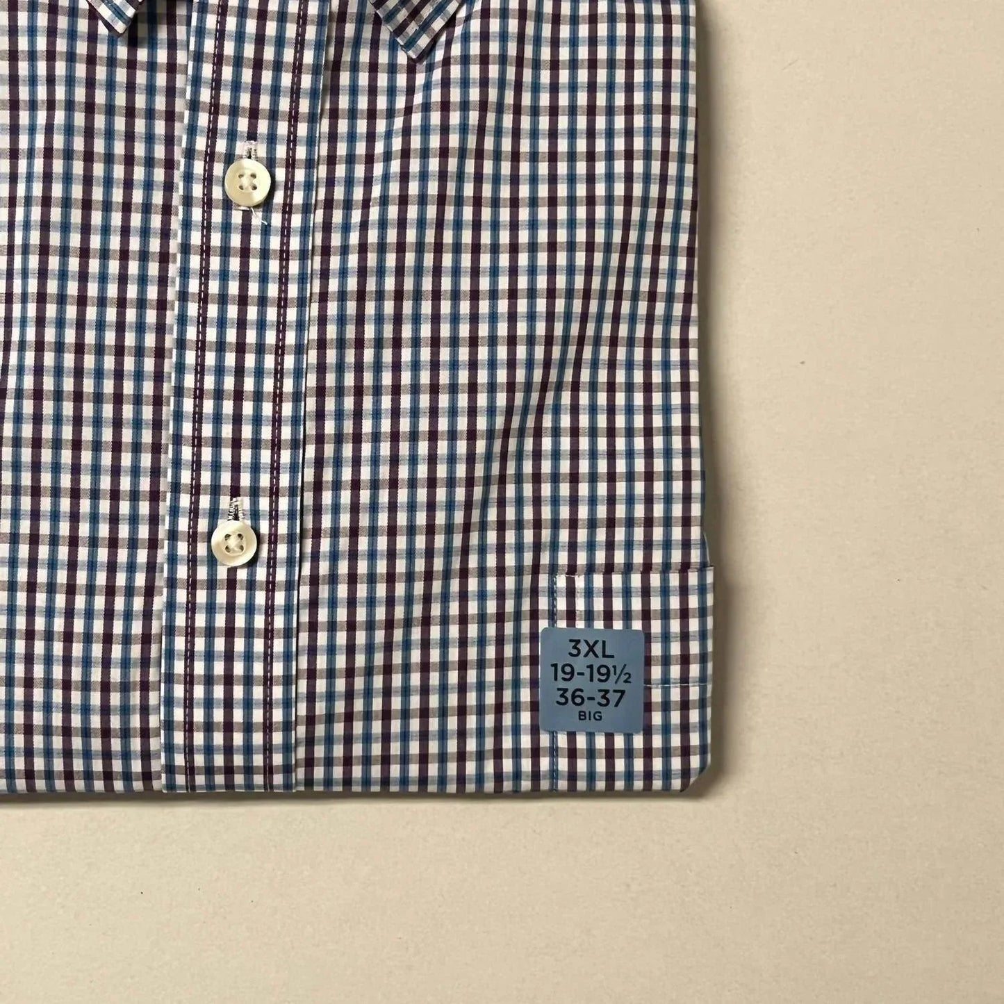Men's Plum Checked Smart Tech Performance Poplin Shirt