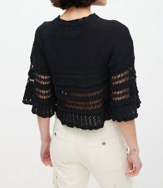 Azelia Tiered Cut Out Knit Pullover Sweater