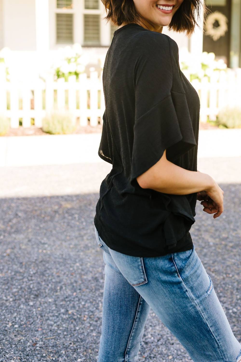 Bluse mit eleganten Rüschenärmeln