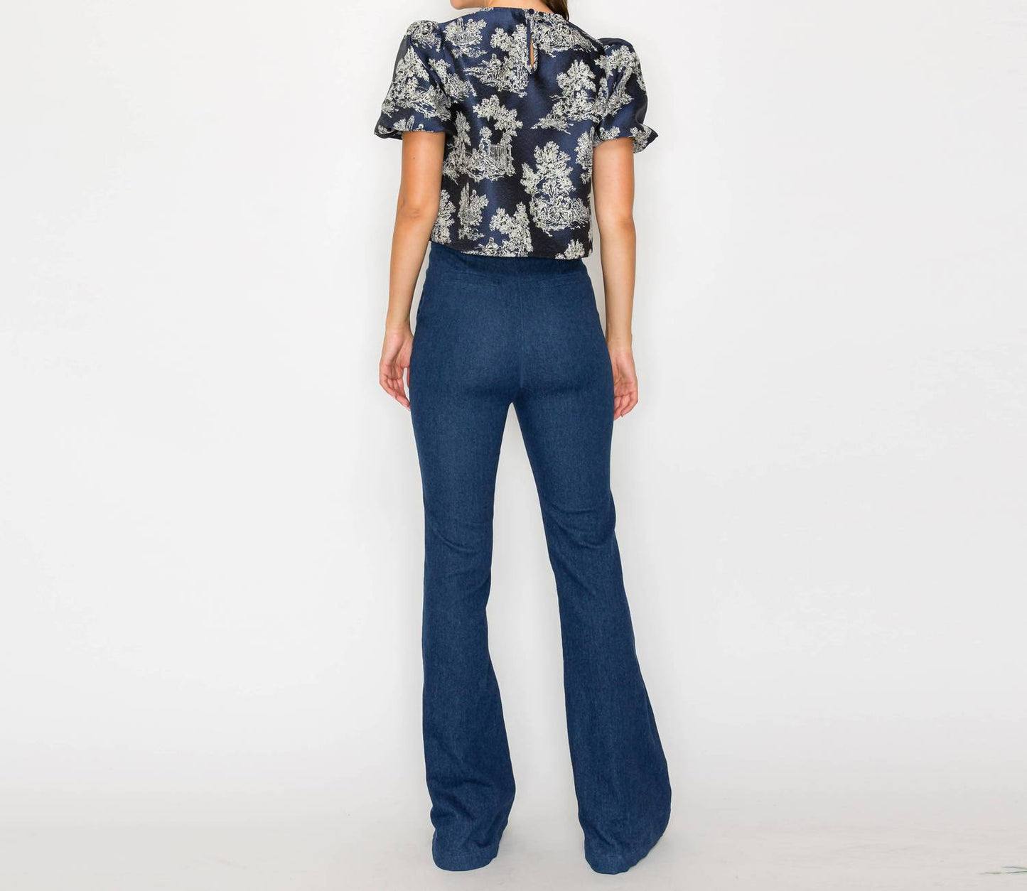 Oberteil mit Jacquardmuster aus Toile