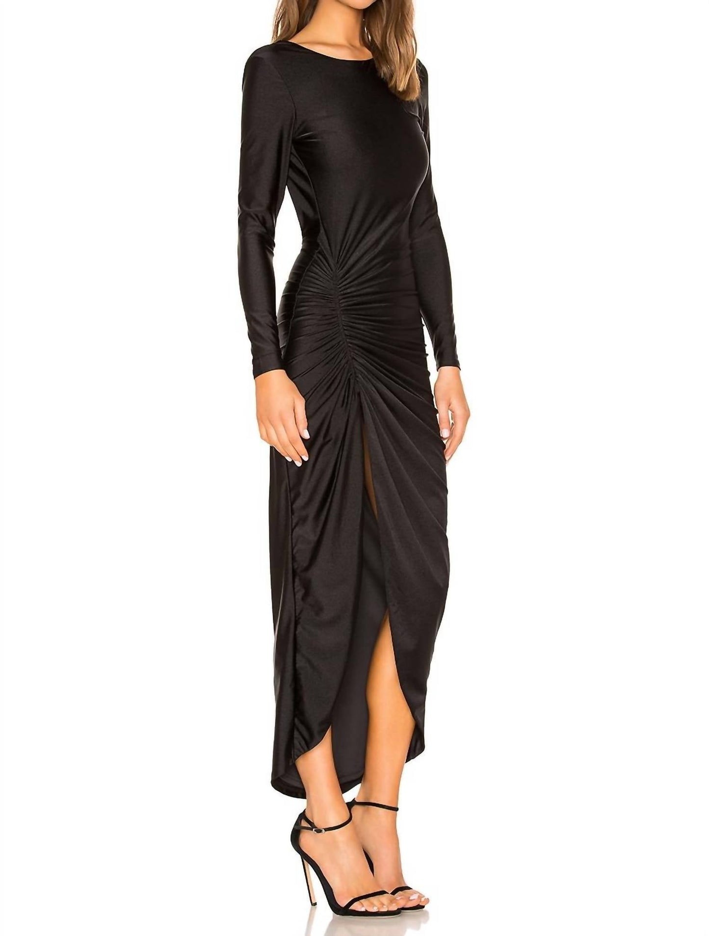 Sarah gerafftes Maxikleid
