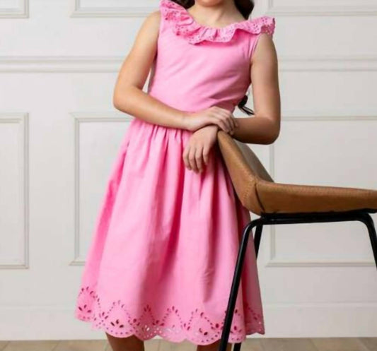 Klassisches Partykleid für Kinder aus Bio-Lochstickerei