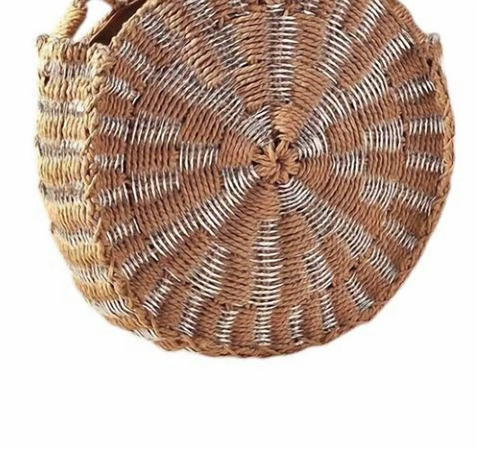 Women's Straw Round Cross Body Bag