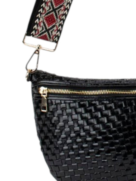 Women's Fiona Checkered Woven Bum Bag