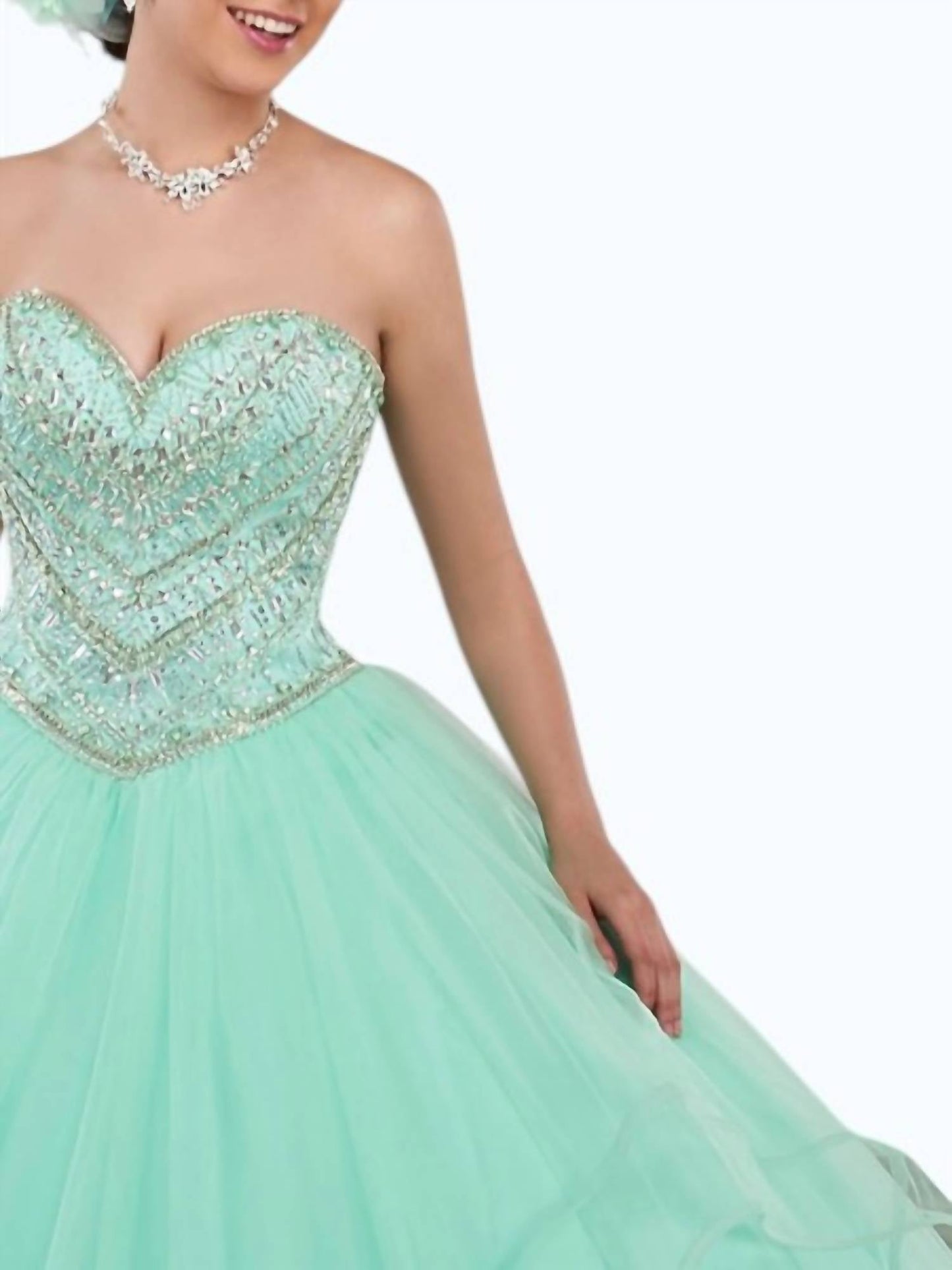 Strapless Tulle Quinceanera Ball Gown