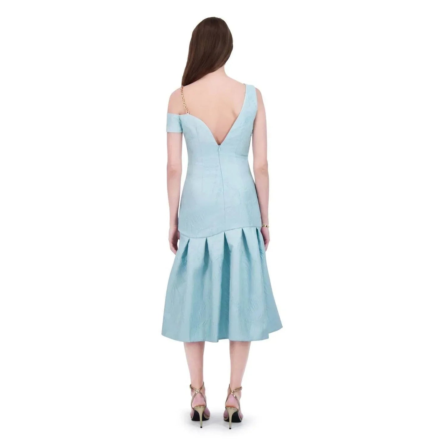 Tea Garden Off-shoulder V-neck Dress
