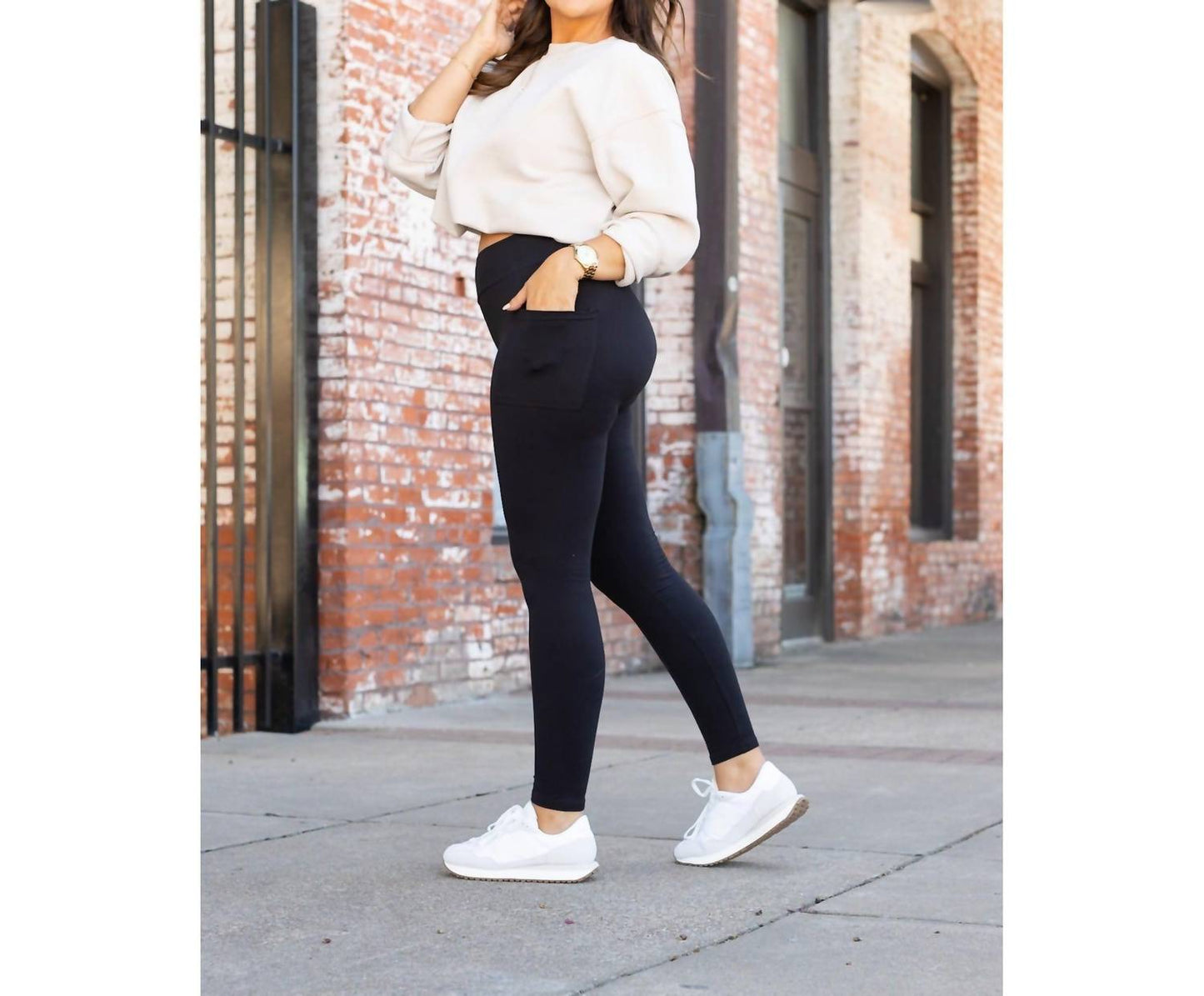 Leggings in voller Länge mit Tasche