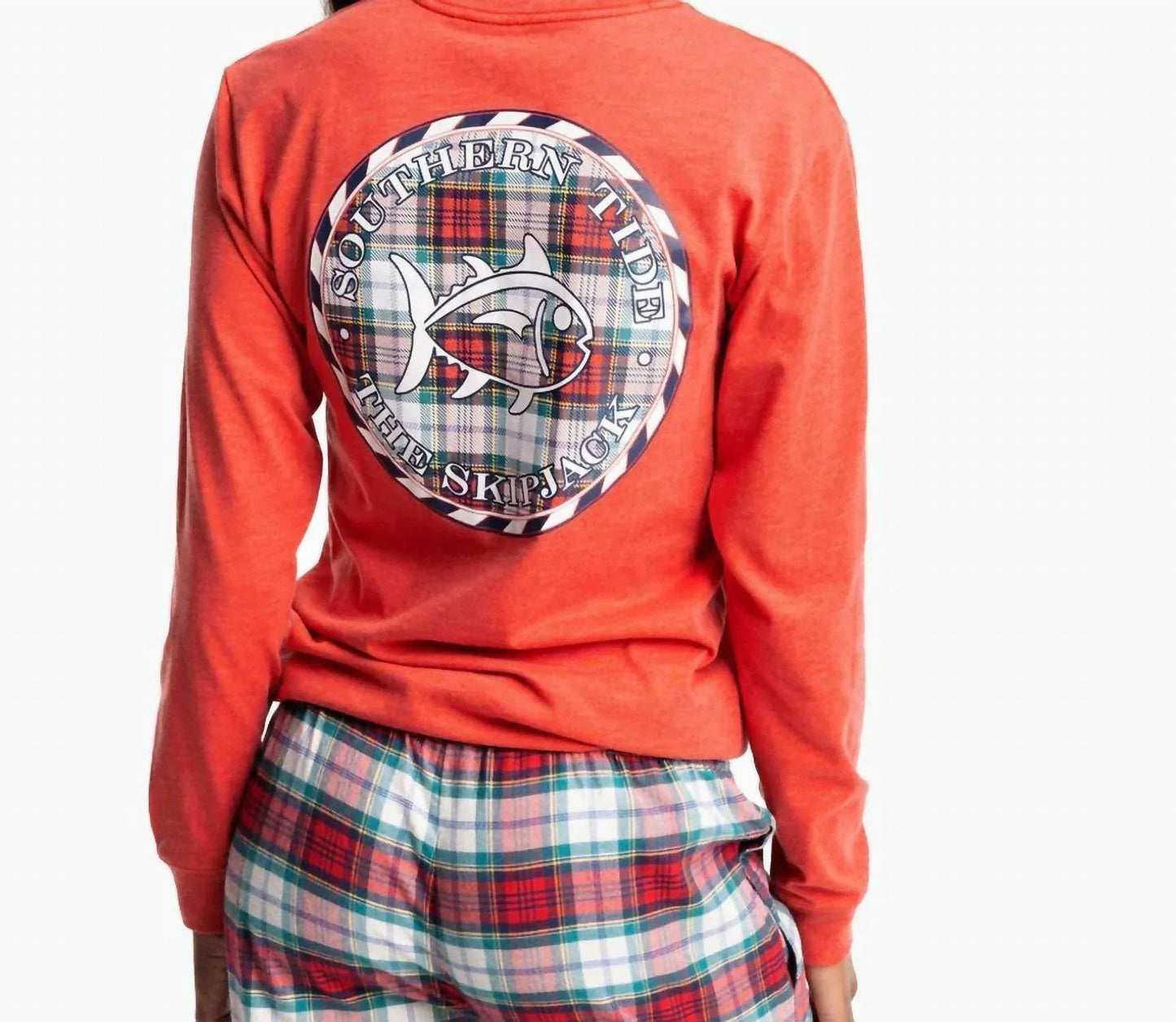 Long Sleeve Plaid Skipjack Tee