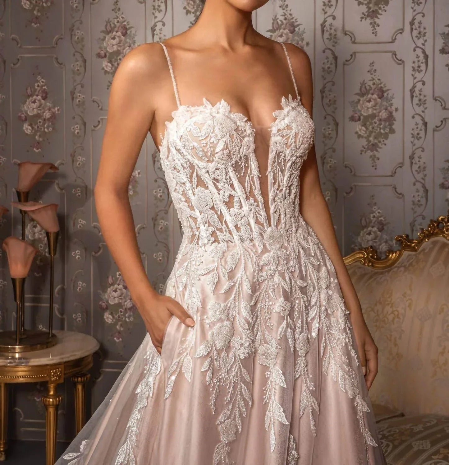 Victoria Beaded Lace Gown