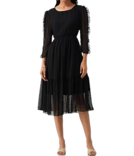 Chiffon Brasso Swiss Dot Dress