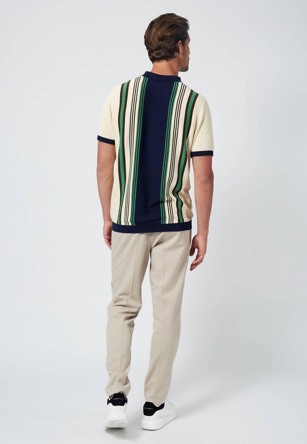Gestreiftes Strickpolo "No Time For Dreaming" – Große Größen