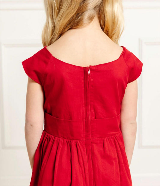 Bio-Partykleid mit Kappärmeln und Schleifengürtel für Kinder