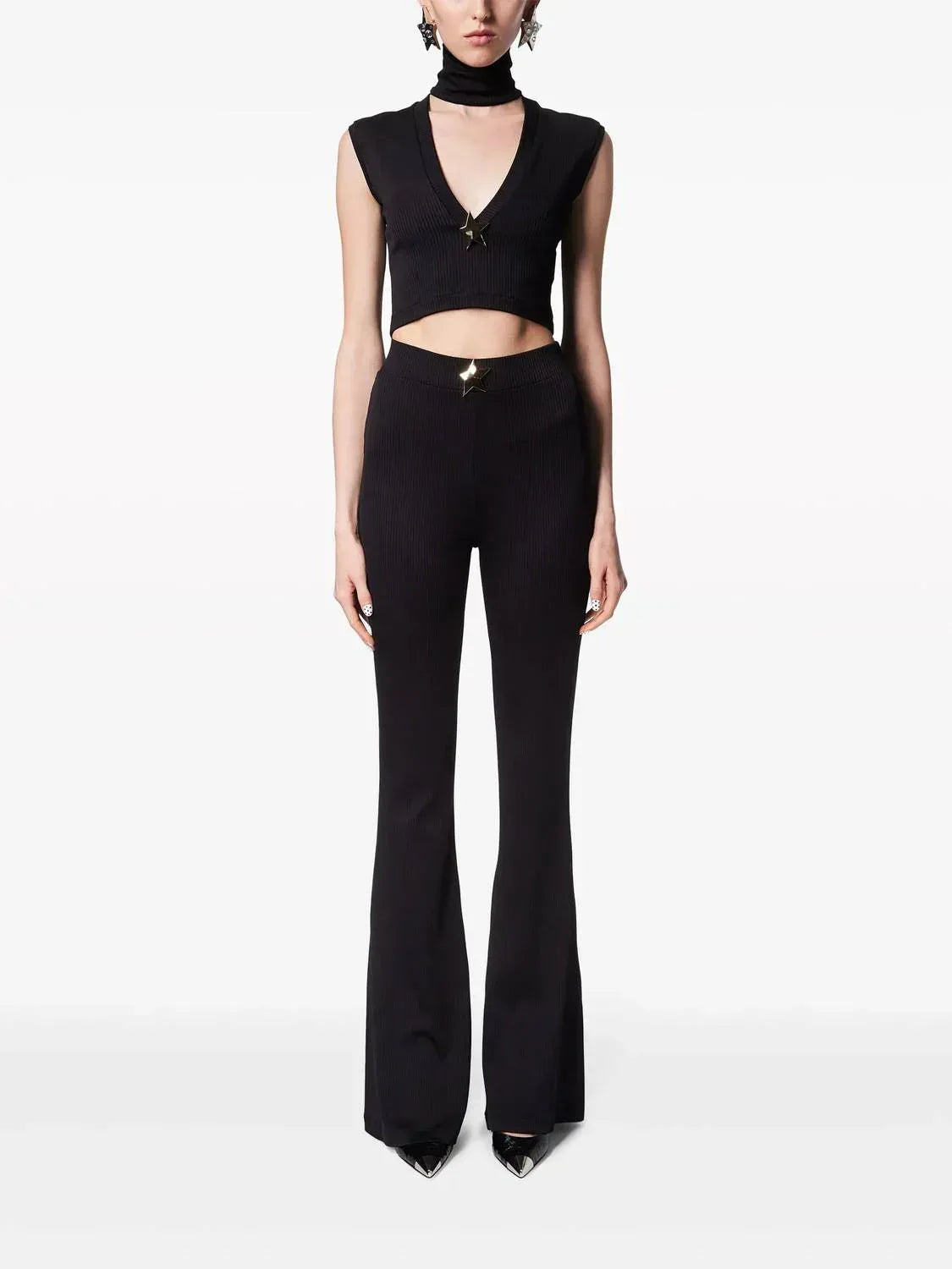 Star Stud Flare Pants