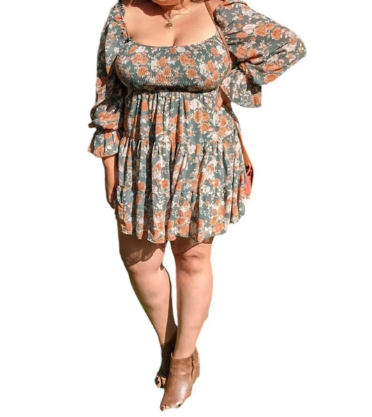 Autumn's Floral Dress