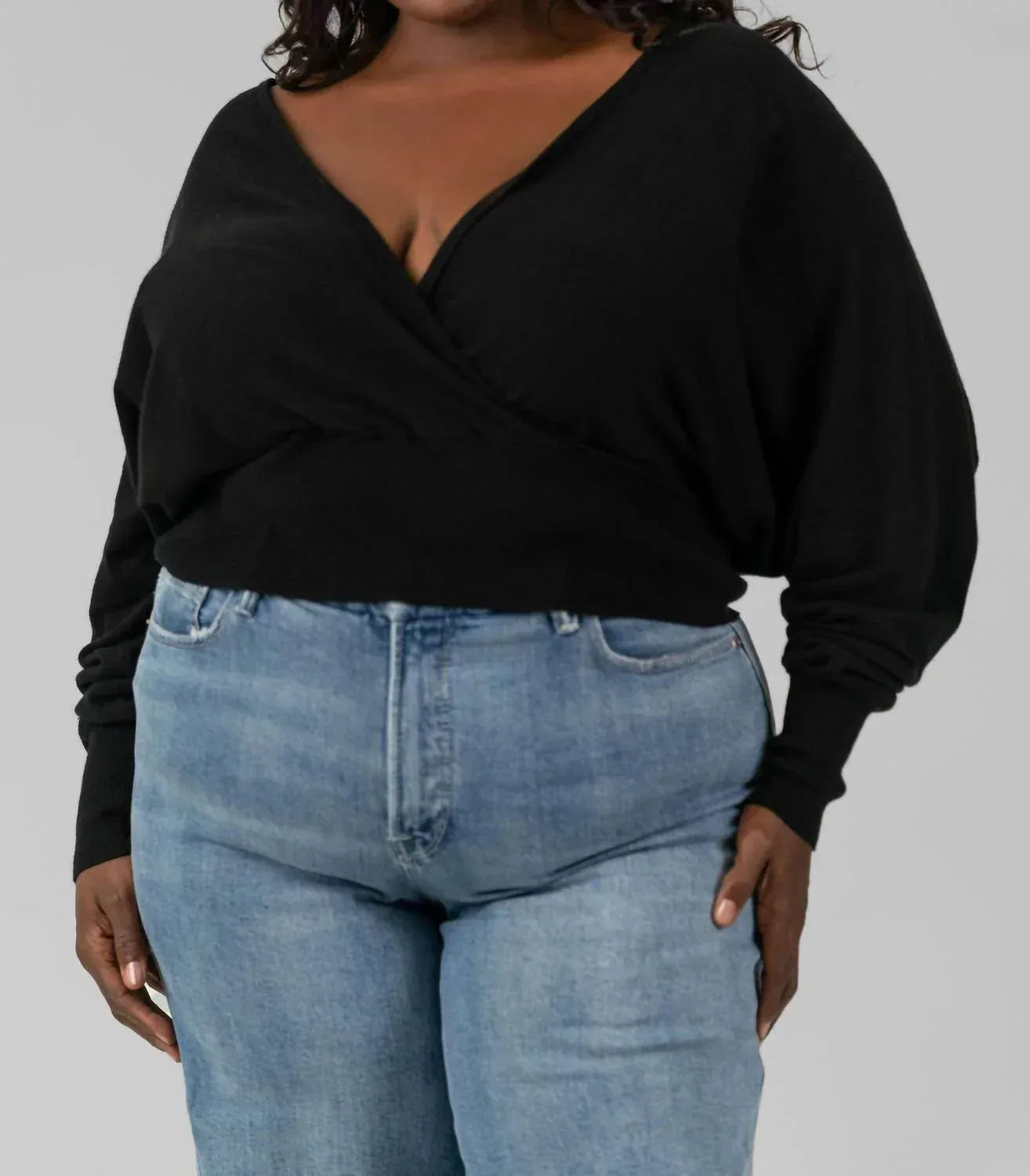 Mullein Cotton Wrap Sweater - Plus Size