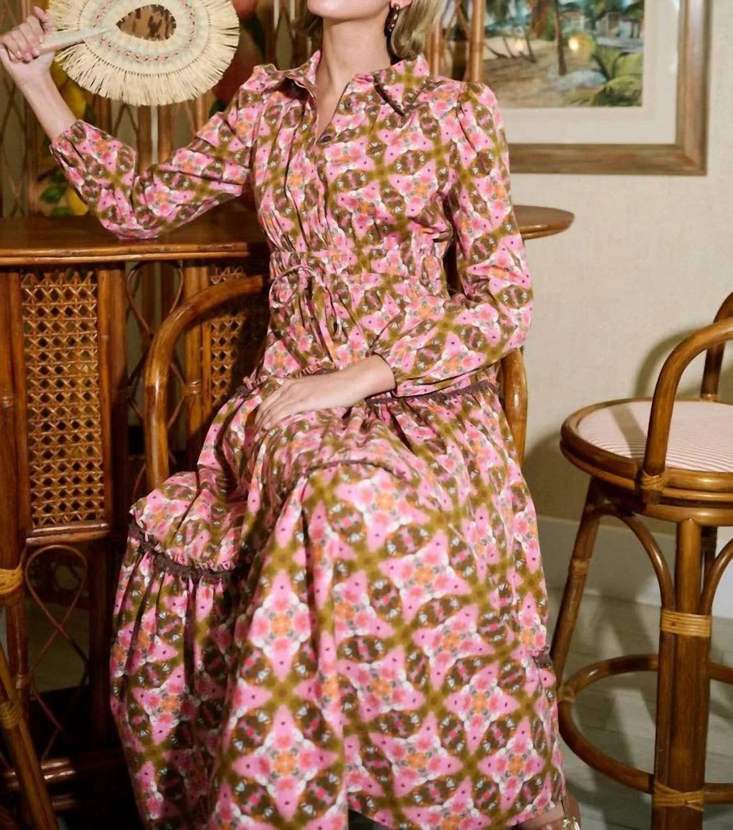 Banyan Long Sleeve Midi Dress