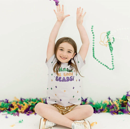 Throw Me Some Beads Sequin Shirt