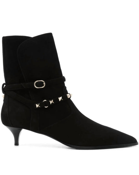 Women's Heeled Plush Suede Booty