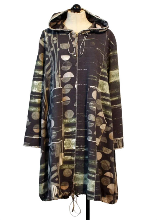 Women's Cotton Hooded Zip Front Coat