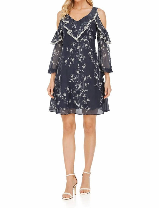 Floral Cold Shoulder Day Dress