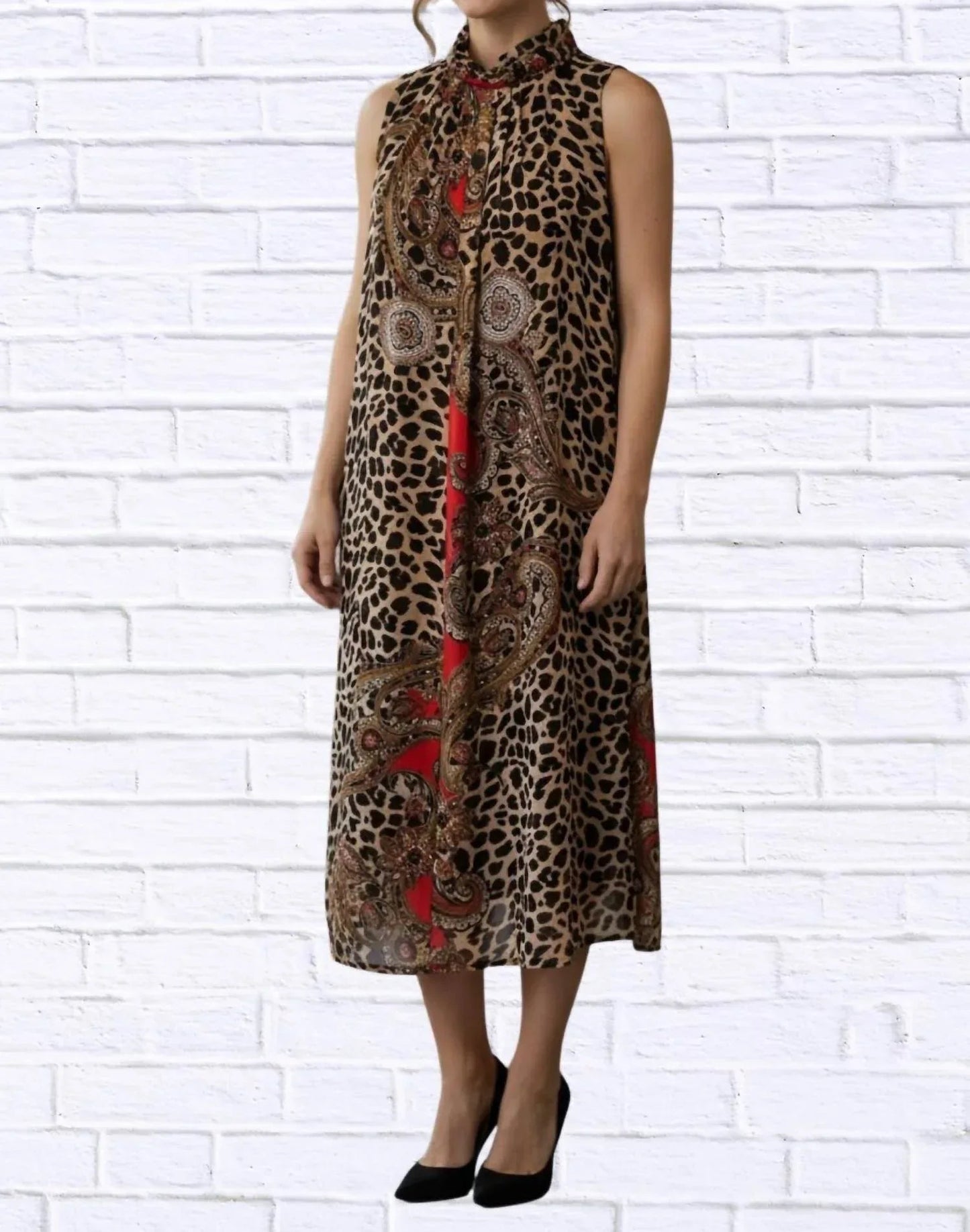 Print Sleeveless Maxi Dress