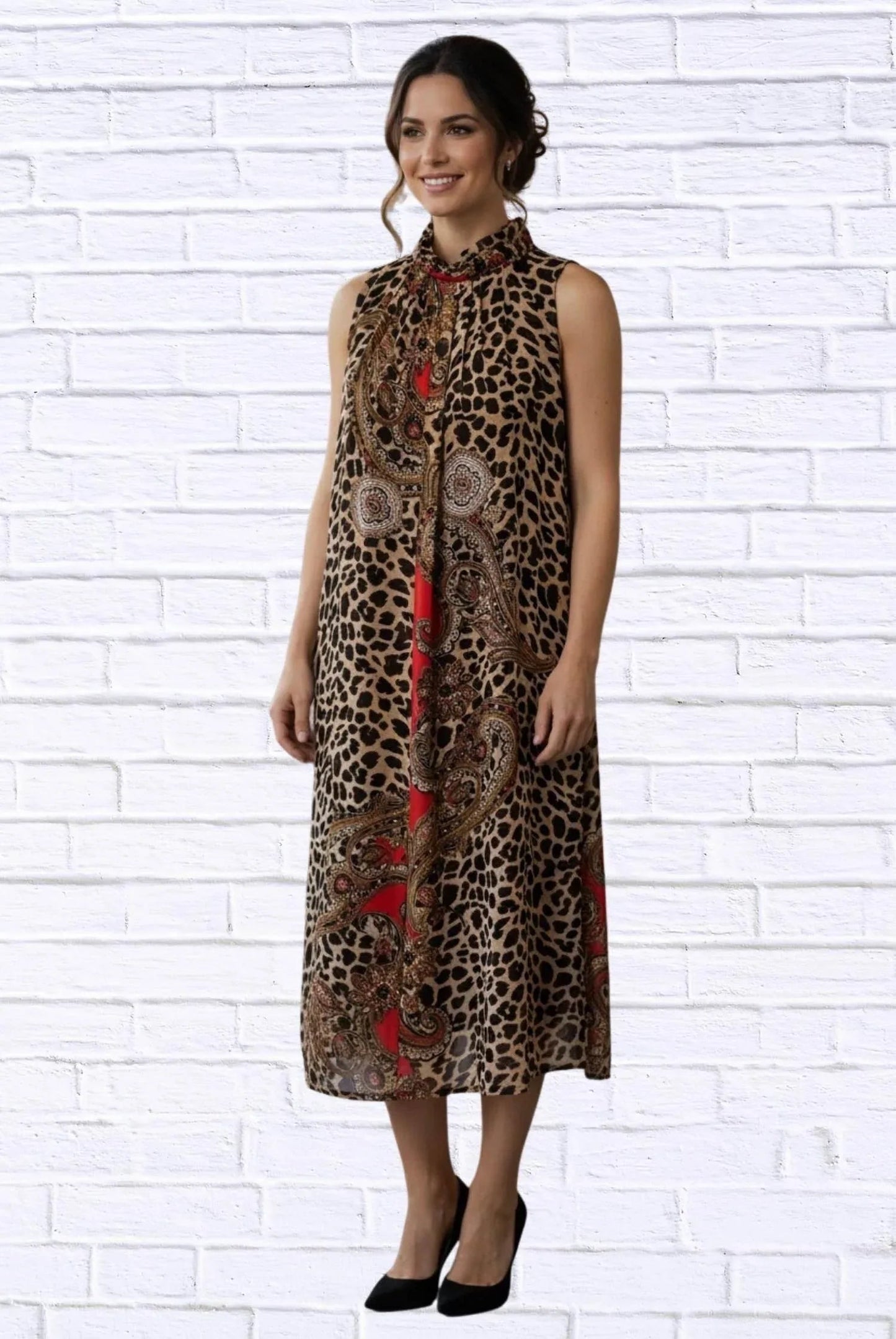 Print Sleeveless Maxi Dress