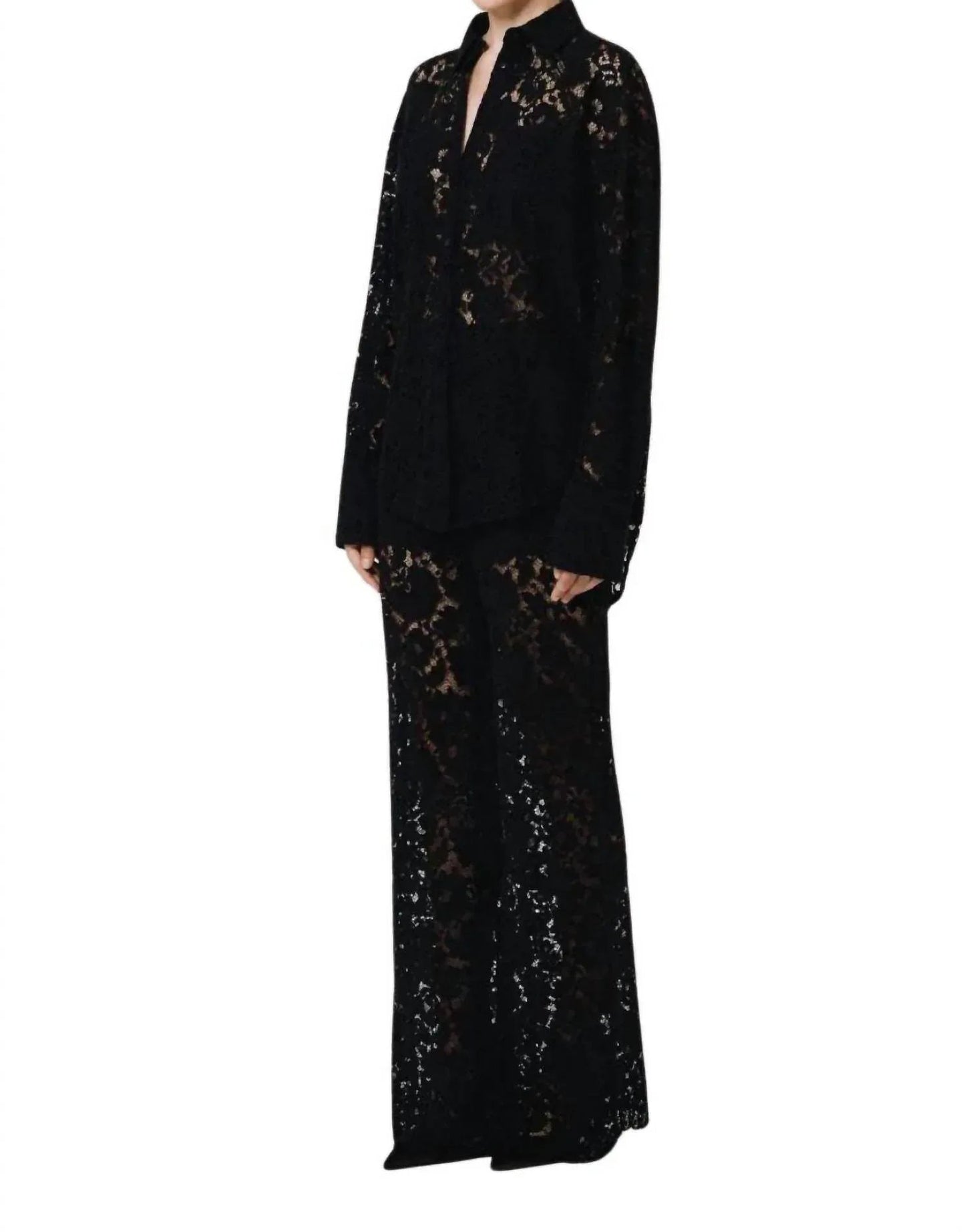 London Lace Oversized Hemdbluse