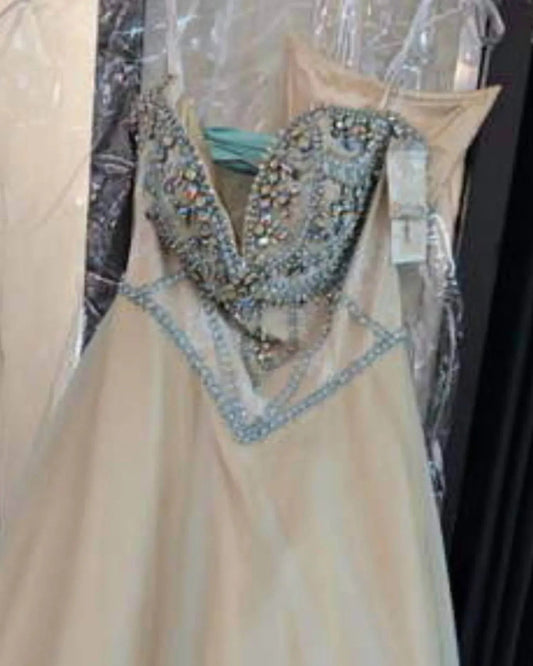 Women's Elegant Beaded Corset Formal Gown