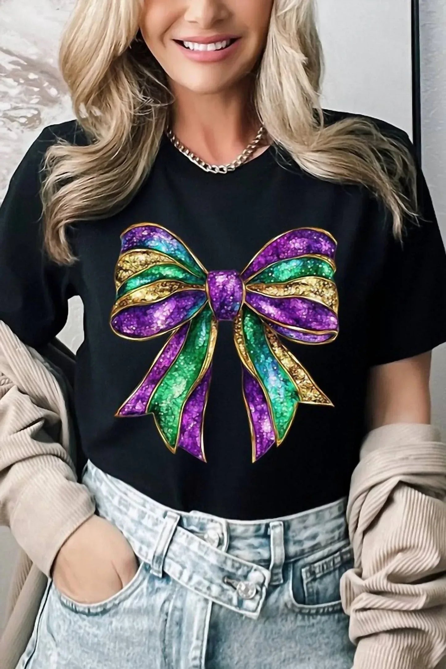 Mardi Gras Bow Tee