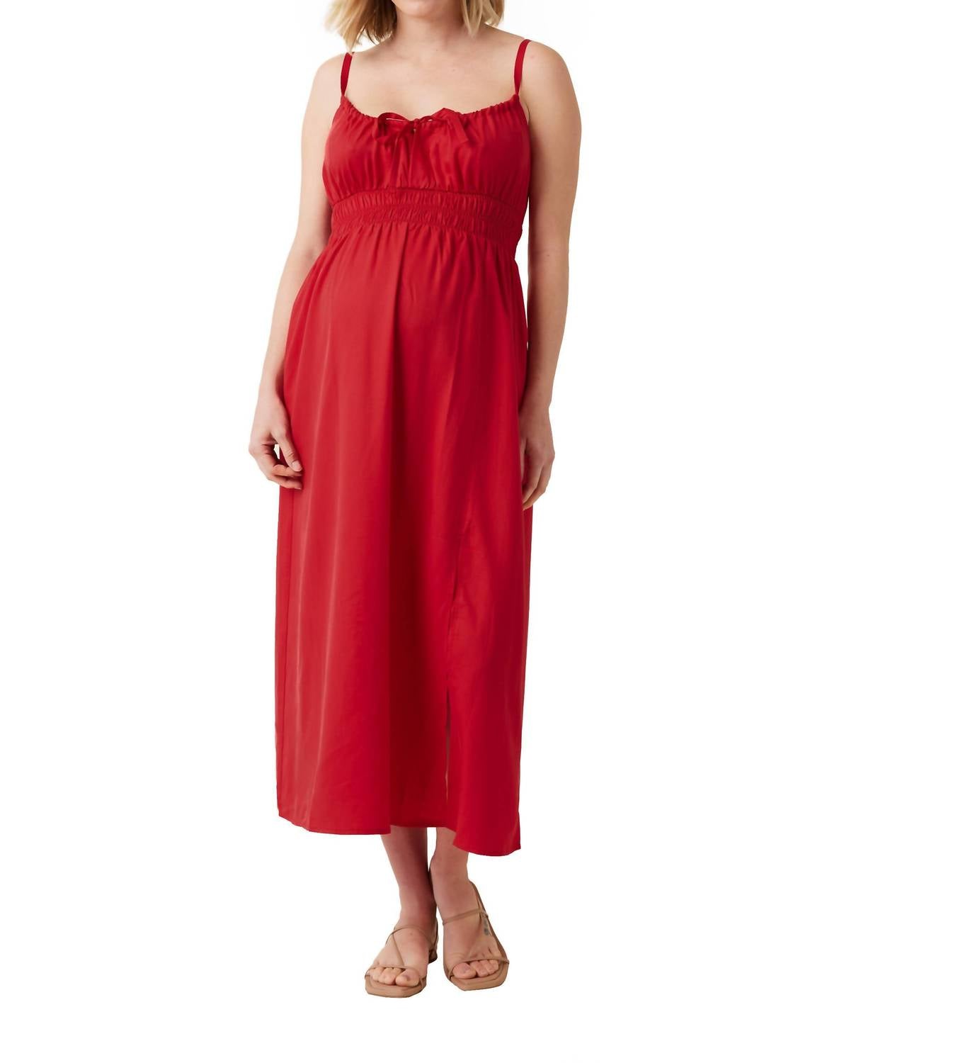 Maternity Strappy Versatile Midi Dress