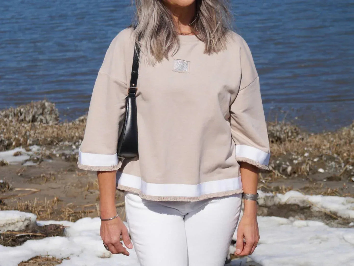 Short Sleeve Top With Trim