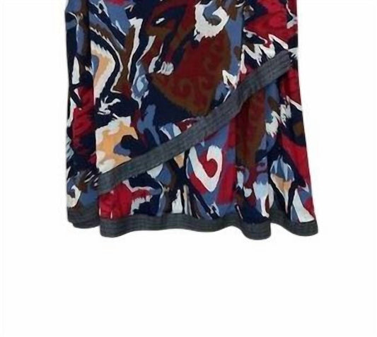 Women Ikat Faux Mini Wrap Skirt