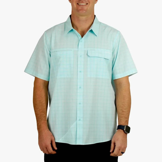 Air-o Mesh Printed Short Sleeve Button Down Shirt