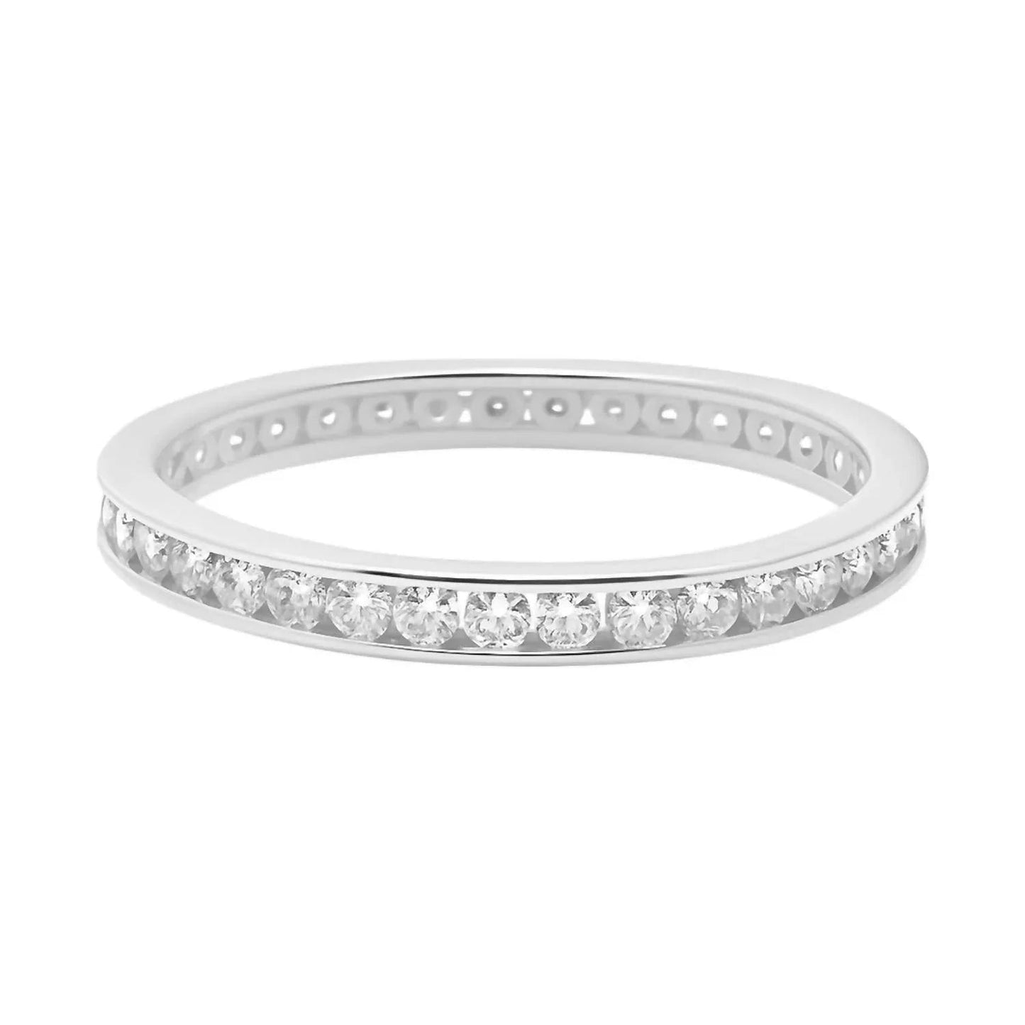 Women's Moissanite Pave Eternity Band Ring
