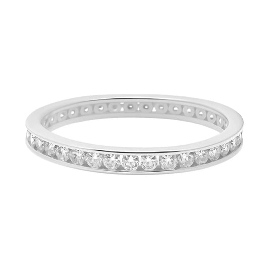 Women's Moissanite Pave Eternity Band Ring