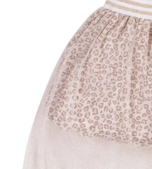 Mädchen Rock Tüll Chiffon Leopardenmuster Glitzer