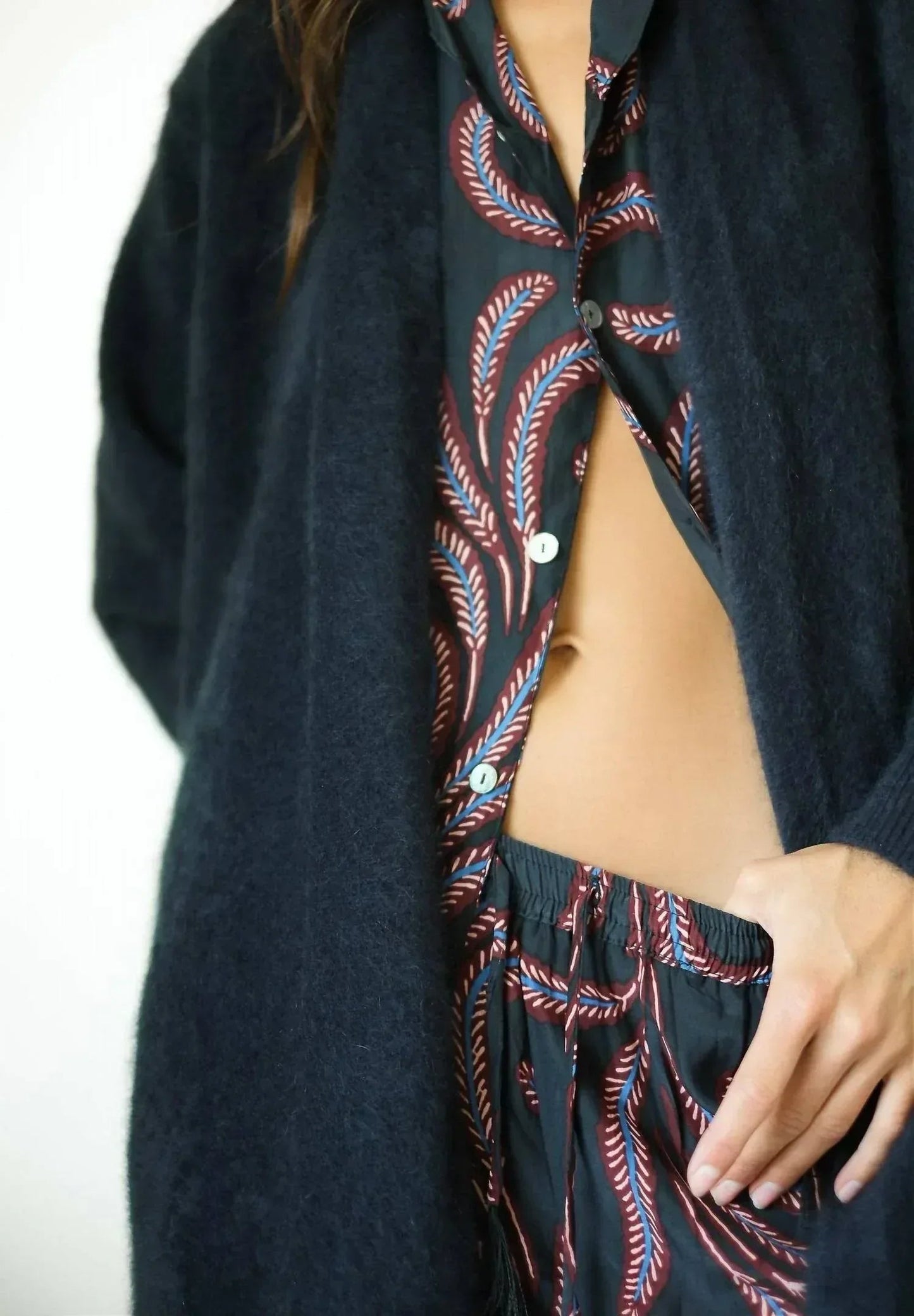 Langer Waschbären-Cardigan