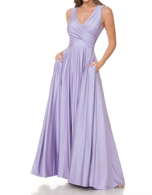Formal Pleated Long Evening Dress