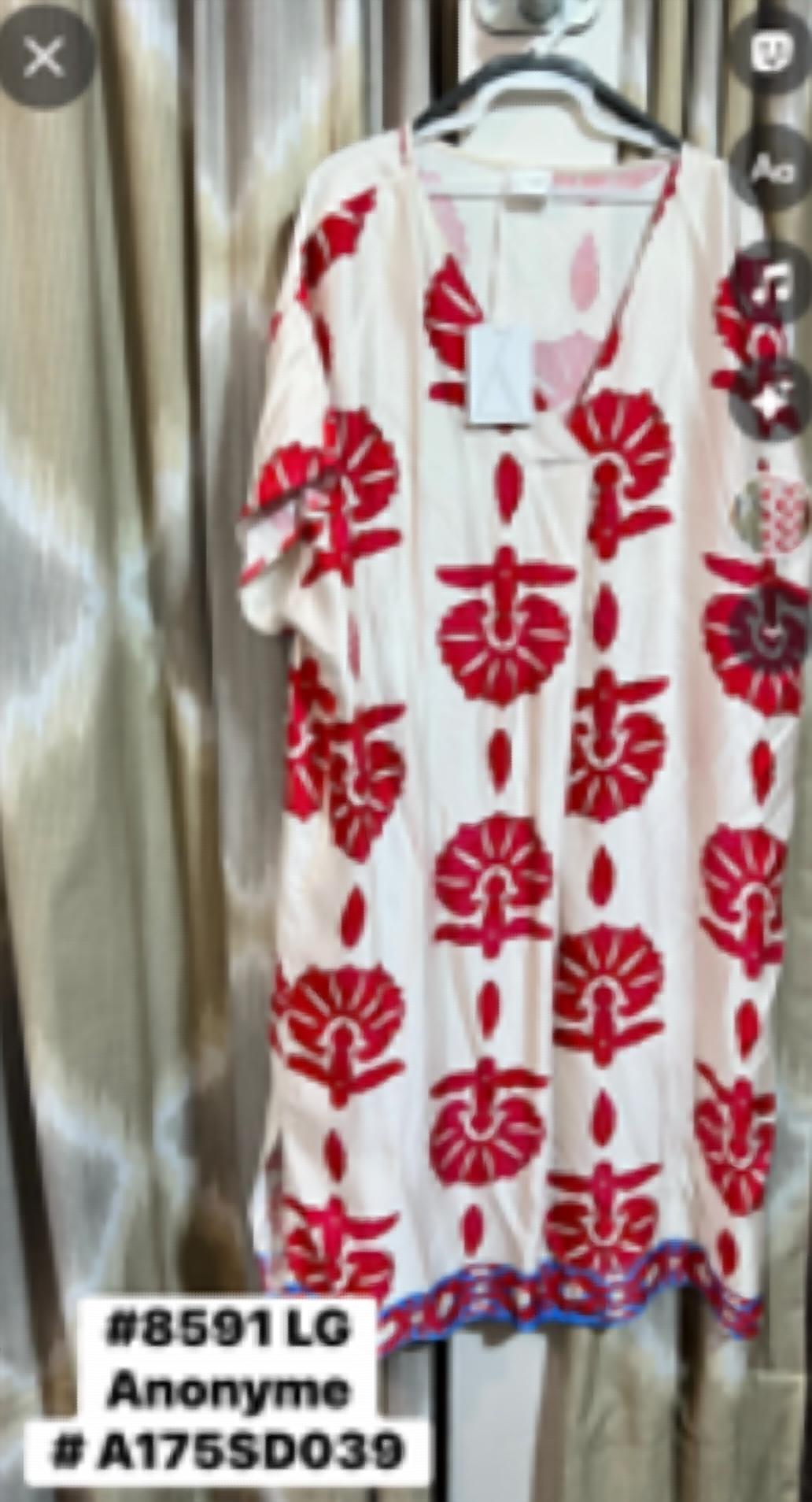 Print V-neck Tunic Dress