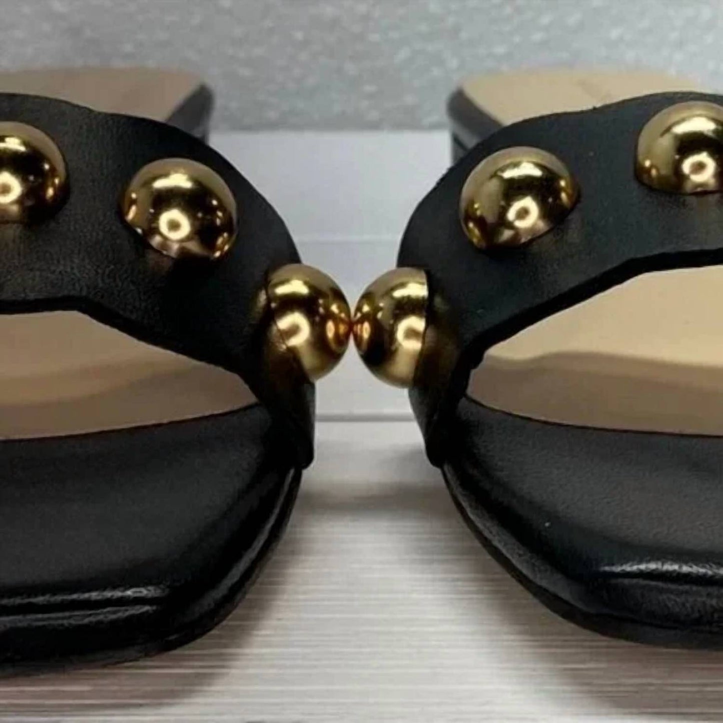 Damen Brooke Leder-Sandalen zum Hineinschlüpfen mit Nieten