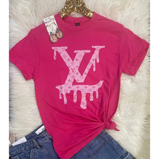 Women's Drip Monogram Graphic Tee Top