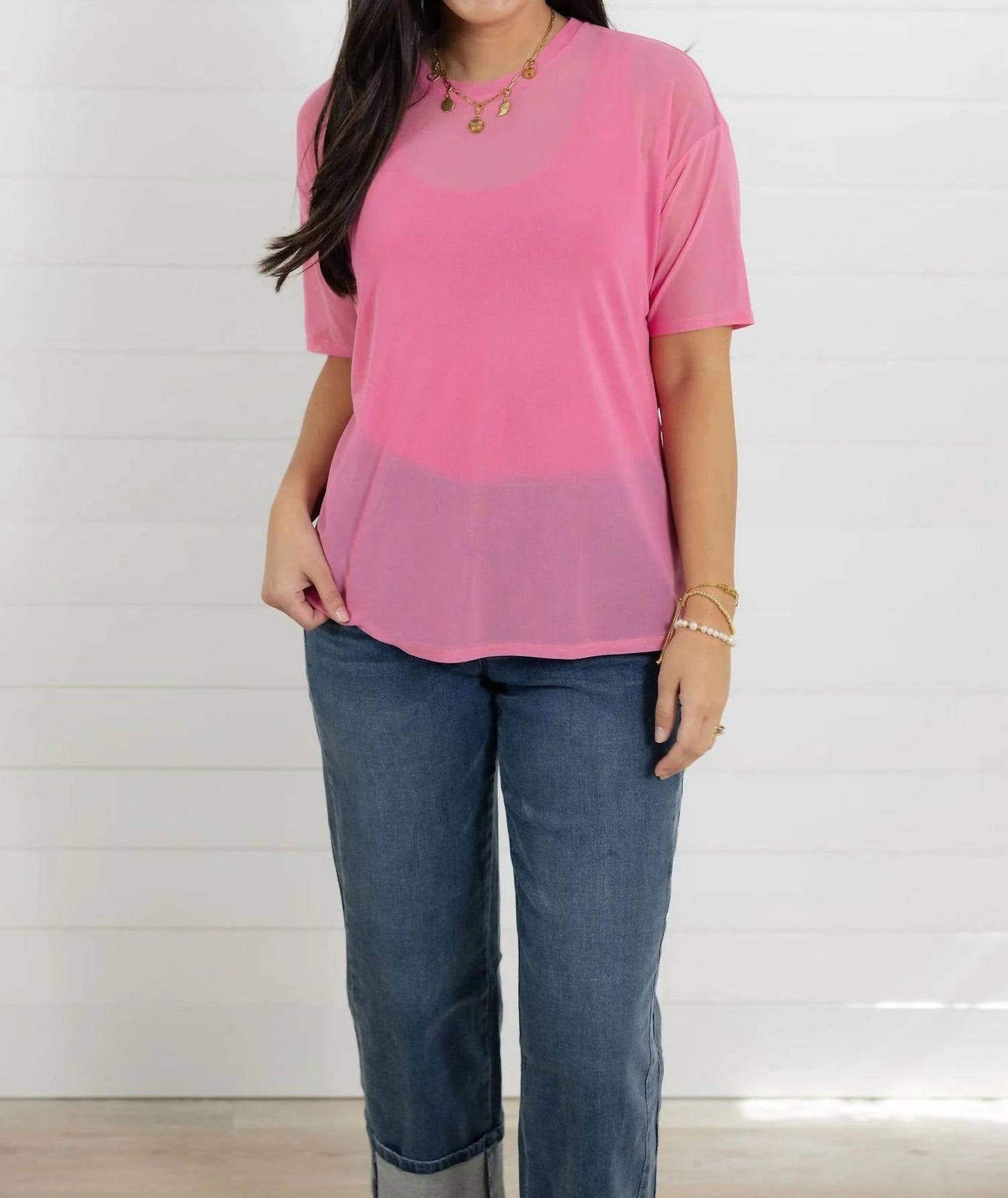 Short Sleeve Mesh Top