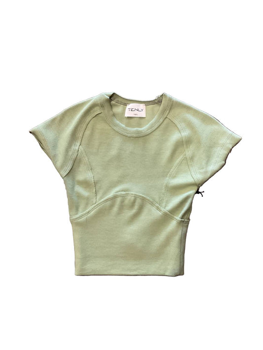 Mädchen Rayon Rippen-T-Shirt mit kurzen Ärmeln