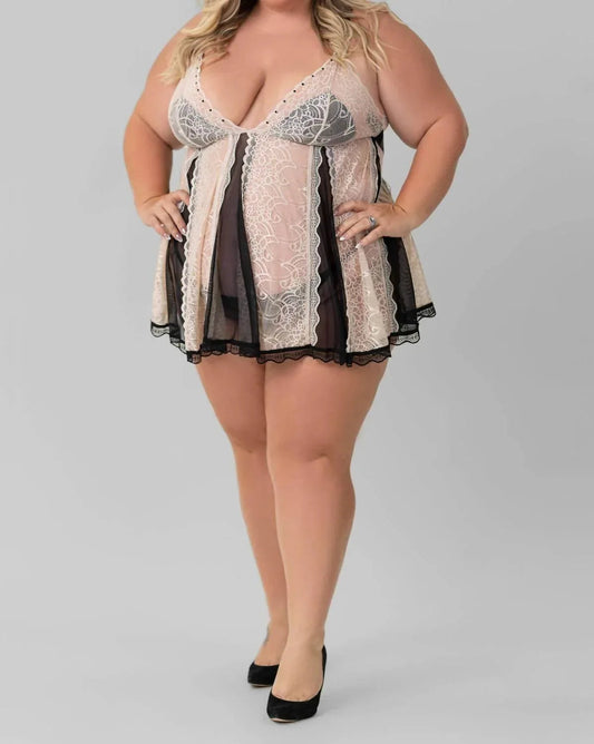 Babydoll Nighwear Set - Plus