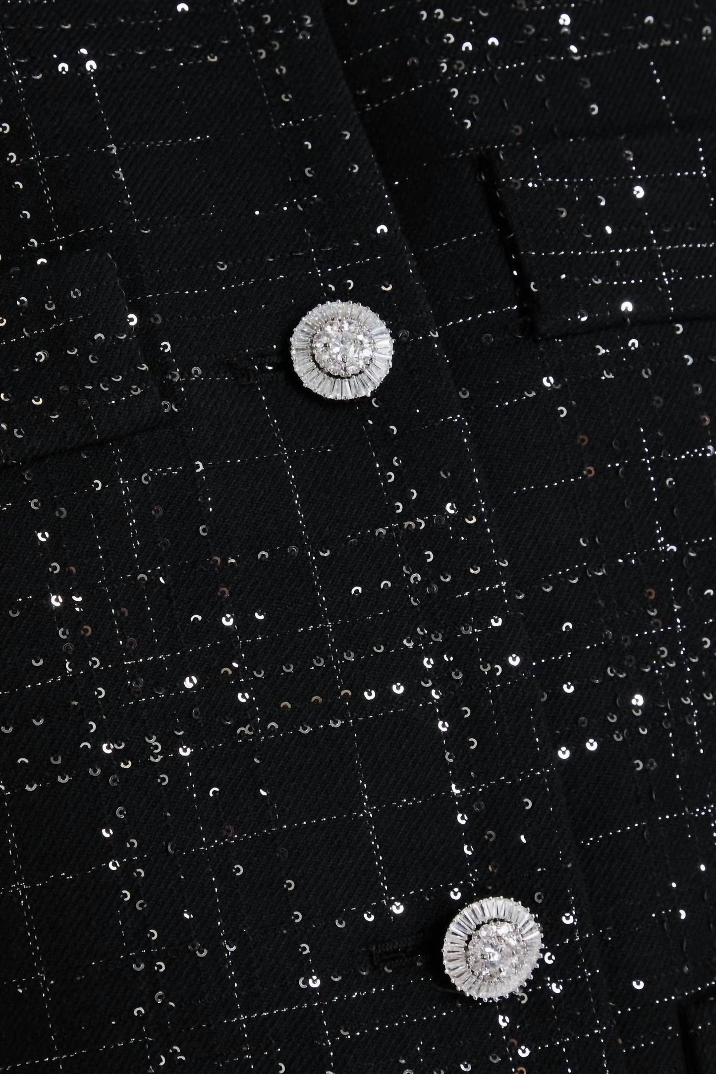 Kurze Tweed-Jacke mit Pailletten-Applikationen und Metallic-Effekt
