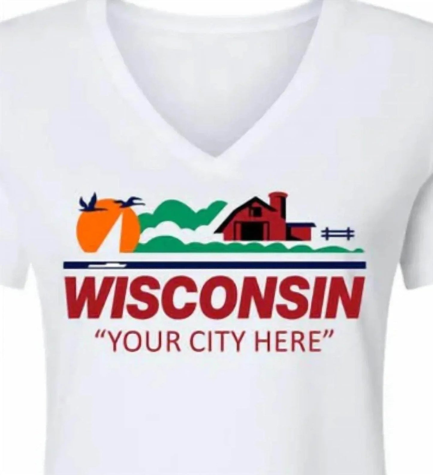 Damen-T-Shirt mit Wisconsin Ripon-Motiv