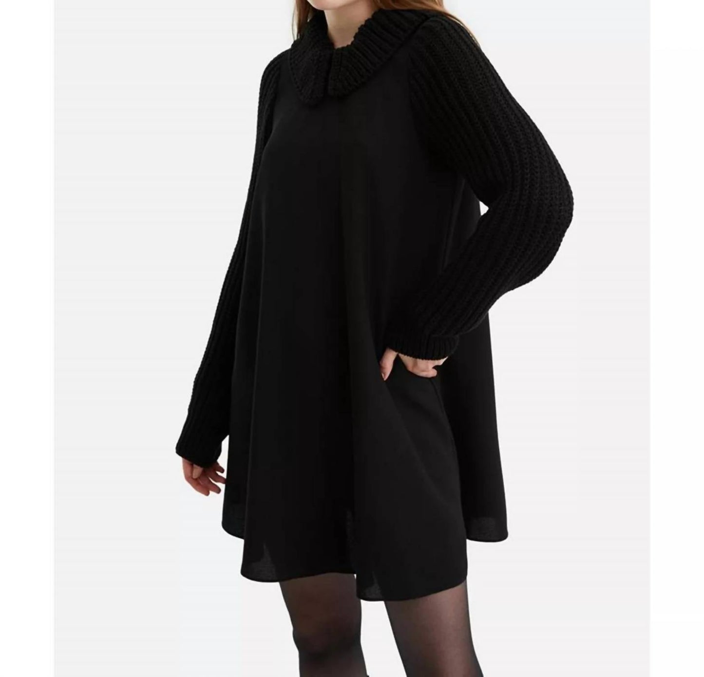 Peter Pan Kragenstrickkleid