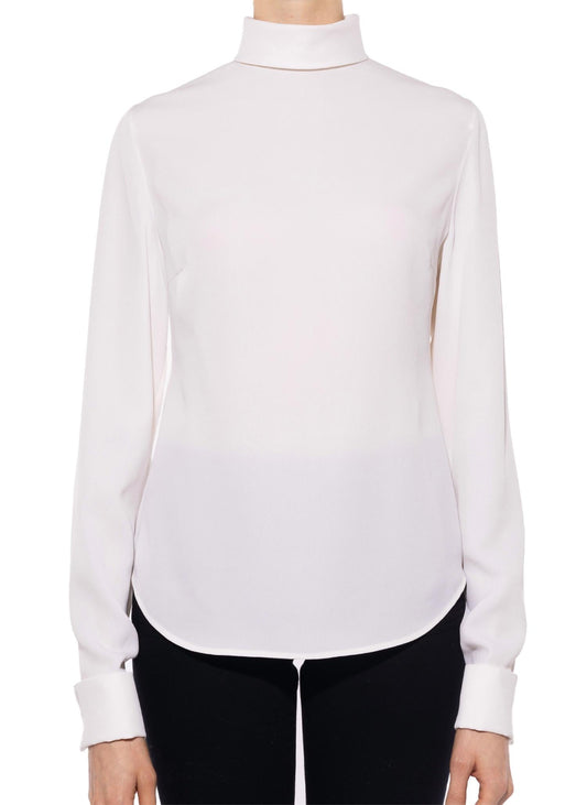 Crepe High Neck Blouse